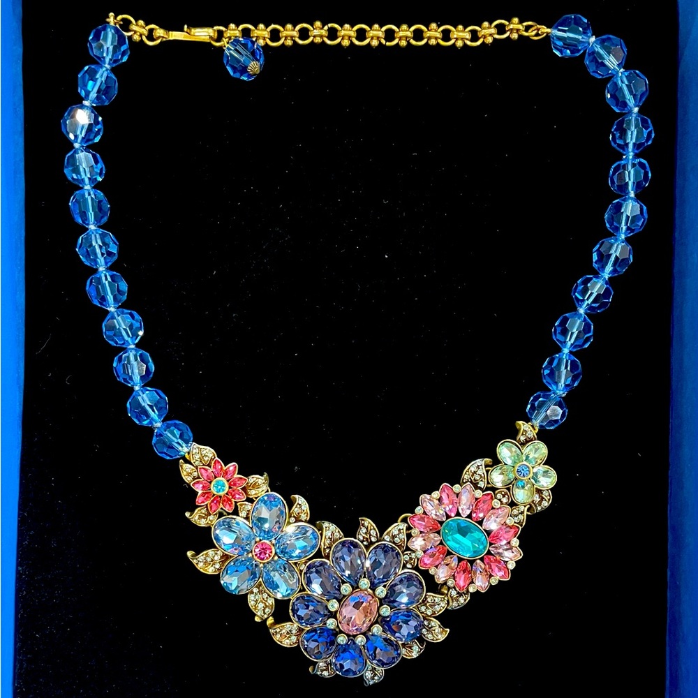 Heidi Daus  “ Flower Show” Necklace Crystals and Beads